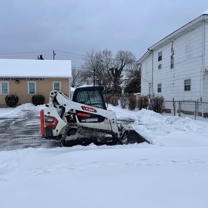 Snow removal with skid steer